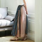 Printed Maxi A-line Skirt As Shown In Figure - One Size