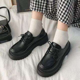 Plain Lace-up Oxfords