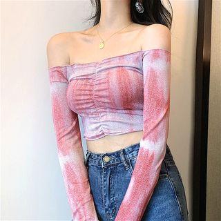 Long Sleeve Off-shoulder Top As Shown In Figure - One Size