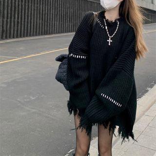 Stitching Sweater Black - One Size