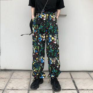 Splatter Print Cargo Pants