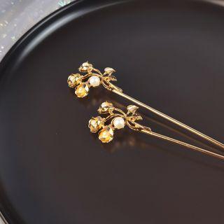 Set Of 2: Flower Hair Stick J75 - 2 Piece - Hair Stick - Gold - One Size