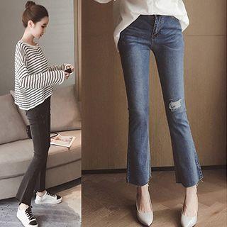 Ripped Boot Cut Jeans
