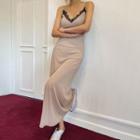 Spaghetti-strap Lace-trim Maxi Dress