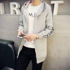 Letter Fleece-lined Hooded Coat