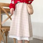 Plaid High-waist A-line Skirt As Shown In Figure - One Size