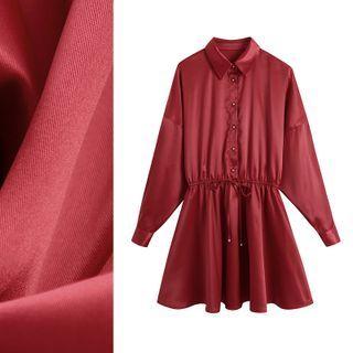 Long Sleeve Drawstring Shirtdress