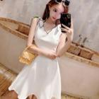 Sleeveless Ribbon Strap A-line Dress