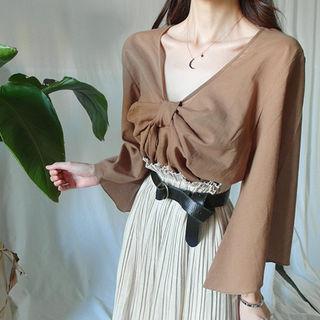 Bell-sleeve Bow-back Top