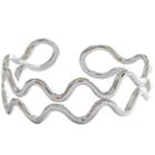 925 Sterling Silver Wavy Layered Open Ring Wavy Ring - Silver - One Size