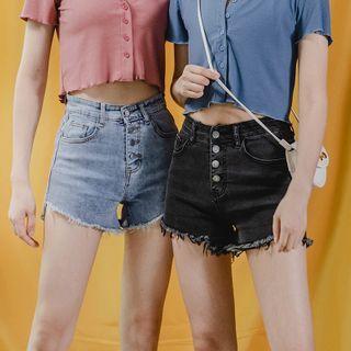Dip-back Denim Hot Shorts