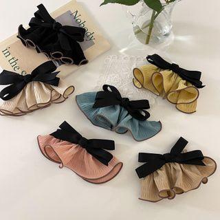 Bow Ruffle Fabric Hair Clip