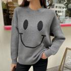 Crewneck Smile Print Sweater