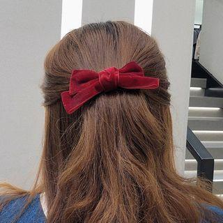 Flannel Bow Hair Clip 1 Pc - Hair Clip - Red - One Size