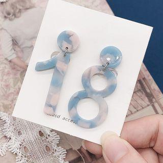 Acetate Numerical Dangle Earring