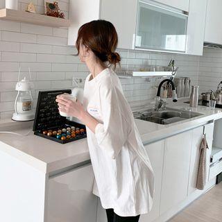Long Printed T-shirt Ivory - One Size