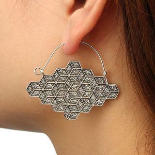 Geometric Dangle Earring Silver - One Size