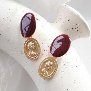 Geometric Printed Disc Drop Earring