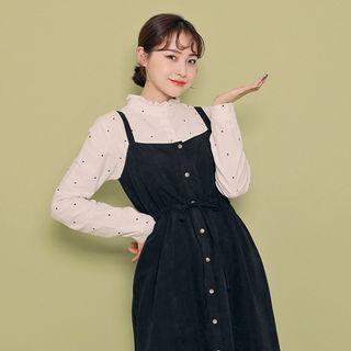 Tie-waist Suspender Shirtdress