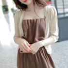 Deep V-neck Cropped Cardigan