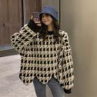 Houndstooth Asymmetrical Sweater