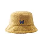 Embroidered Butterfly Shearling Bucket Hat
