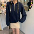 Half-zip Embroidered Hoodie
