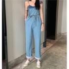 Spaghetti Strap Denim Dungaree Pants