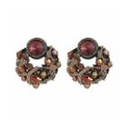 Retro Bohemian Earrings With Red Crystal