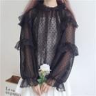 Tiered Bell-sleeve Chiffon Top