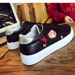 Flower Embroidered Sneakers