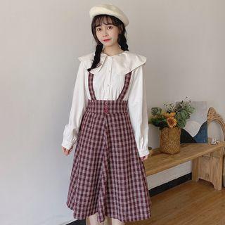 Plaid Suspender Skirt / Shirt