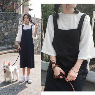 Set: 3/4-sleeve T-shirt + Midi Jumper Dress