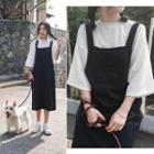 Set: 3/4-sleeve T-shirt + Midi Jumper Dress