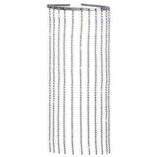 Rhinestone Fringe Headband Silver Needle - Silver - One Size