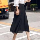 Plain Lace-up Midi Skirt
