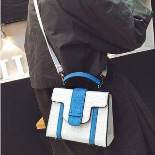 Color Block Handbag With Shoulder Strap