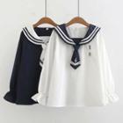 Sailor Collar Bell-sleeve Blouse