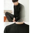 Round-neck Embossed Pullover