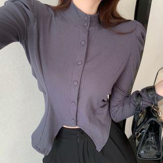 Puff-sleeve Asymmetrical T-shirt