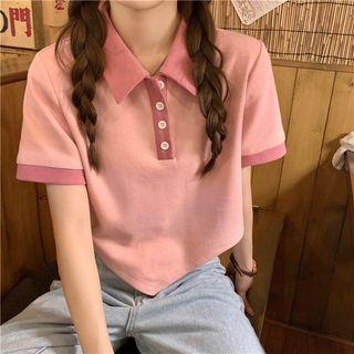 Short-sleeve Irregular Polo-shirt