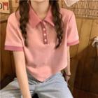 Short-sleeve Irregular Polo-shirt
