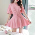 Set: Boxy T-shirt + Tie-waist Skort
