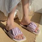 Ruched Flat Slide Sandals