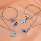Alloy Butterfly Pendant Necklace / Bracelet