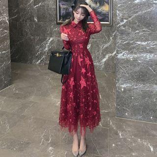 Long-sleeve Long-sleeve Midi A-line Dress