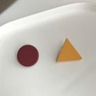 Non-matching Matte Geometric Earring 1 Pair - Asymmetry - One Size