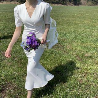 V-neck Slim-cut Mermaid Dress
