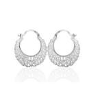 Fashion Elegant Openwork Carved Geometric Earrings Silver - One Size