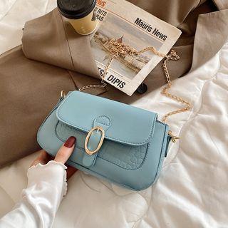 Mini Buckled Flap Chain Crossbody Bag
